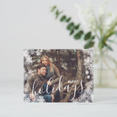 クリスマス1フォトホリデーポストカードスノーフレークアイス シーズンポストカード (スタンド正面)