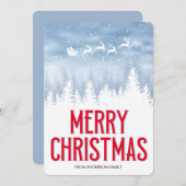 クリスマス1写真モダン水彩クリスマス シーズンカード (正面/裏面)
