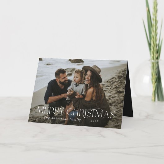 クリスマス1写真植物学フローラ折り畳み休日 カード (正面)