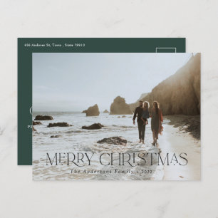 クリスマス1写真植物性フローラスタググリーン ポストカード