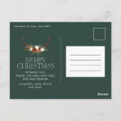 クリスマス1写真植物性フローラスタググリーン ポストカード (裏面)