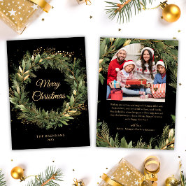 クリスマス1写真水彩植物園エレガント シーズンカード