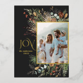 クリスマス1写真joy botanicalフローラ 箔シーズンポストカード (正面)