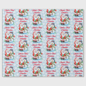 クリスマス1回目のベビーのパーソナライズ名サンタクロース ラッピングペーパー (フラット)