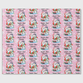 クリスマス1回目のベビーの名前かわいいサンタクロースの女の子 ラッピングペーパー (フラット)