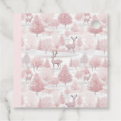 クリスマス1回目の誕生日かわいいピンクの冬の動物 フェイバータグ (裏面)