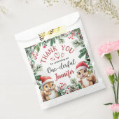 クリスマス1回目の誕生日かわいいリスの冬 フェイバーバッグ (封をした状態)