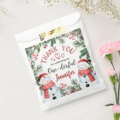 クリスマス1回目の誕生日かわいい冬の雪だるま フェイバーバッグ (封をした状態)