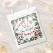 クリスマス1回目の誕生日の冬の森かわいい フェイバーバッグ (クリップ留めされた状態)