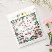 クリスマス1回目の誕生日の冬の森かわいい フェイバーバッグ (封をした状態)