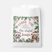 クリスマス1回目の誕生日の冬の森かわいい フェイバーバッグ (正面)