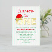 クリスマス1回目の誕生日 箔招待状 (立ち正面)