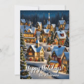 クリスマス1村、ハッピーホリデー、クリスマスカード 招待状 (正面)