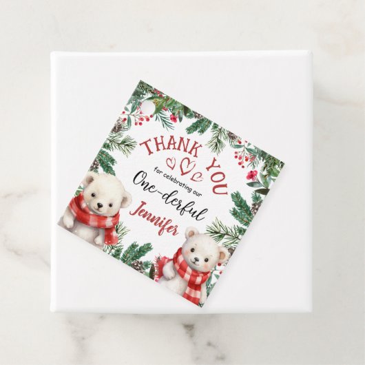 クリスマス1歳の誕生日の冬ありがとう フェイバータグ (インサイチュ)