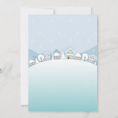 クリスマス1歳の誕生日パーティーサンタ雪だるま1 招待状 (裏面)