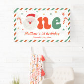 クリスマス1歳の誕生日パーティー少年 横断幕 (インサイチュ)