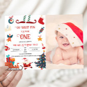 クリスマス1歳誕生日写真招待状 招待状