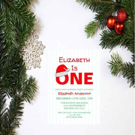 クリスマス1歳誕生日 招待状