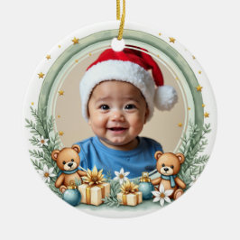 クリスマス1歳 両面 レインボーウィッシュ セラミックオーナメント