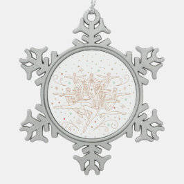 クリスマス10日目/スノーフレークオーナメント スノーフレークピューターオーナメント