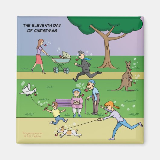 クリスマス11日目（11ピパーパイピング）マグネット マグネット (正面)