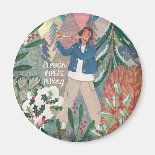 クリスマス12の日11のピアス配管 マグネット (正面)