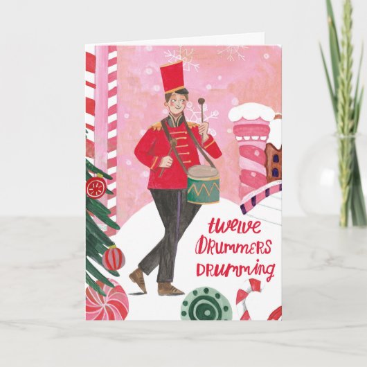 クリスマス12の日12人ドラマーのドラム演奏 カード (正面)