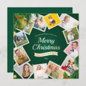 クリスマス12フォトコラージュホリデーカード シーズンカード (正面/裏面)
