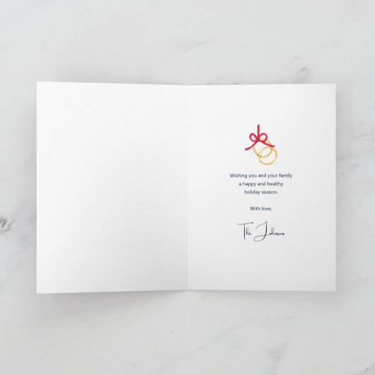 クリスマス12日のクリスマスファイブ金ゴールドリングや輪 カード (内部)