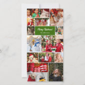 クリスマス14フォトコラージュ緑のデジタルメール シーズンカード (正面)