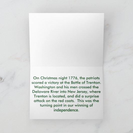 クリスマス1776 シーズンカード (内部)