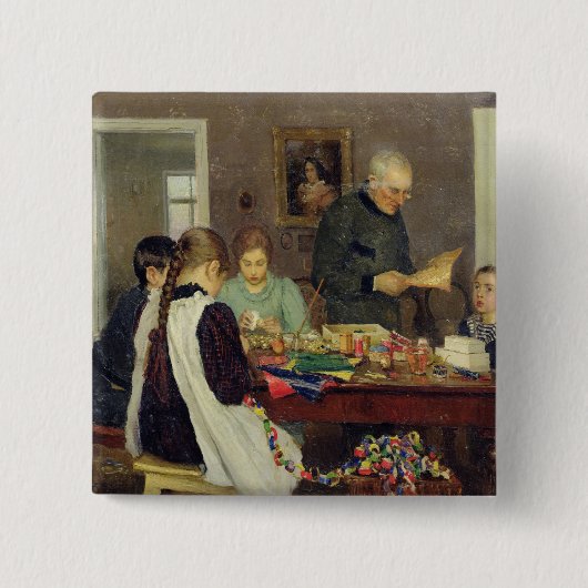 クリスマス1896年のための準備 缶バッジ (正面)