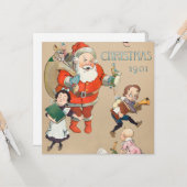 クリスマス1901年サンタクロースのホリデーカード カード (正面/裏面インサイチュ)