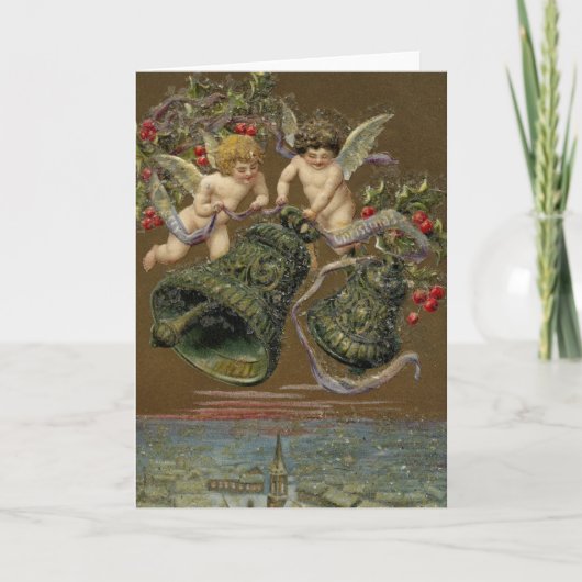 クリスマス1906年で鳴っている天使 シーズンカード (正面)
