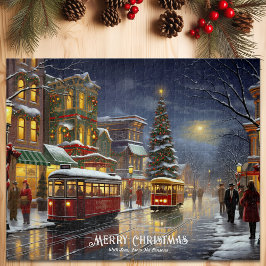 クリスマス1940タウンクラシックレトロヴィンテージ休日 ジグソーパズル