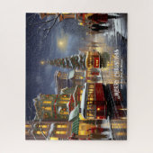 クリスマス1940タウンクラシックレトロヴィンテージ休日 ジグソーパズル (縦)