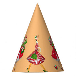 クリスマス1950ヴィンテージレディース パーティーハット