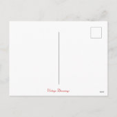 クリスマス1950年代のヴィンテージファッションレディ シーズンポストカード (裏面)