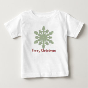 クリスマス1 ：スノーフレークメリークリスマスクリーパー2 ベビーTシャツ
