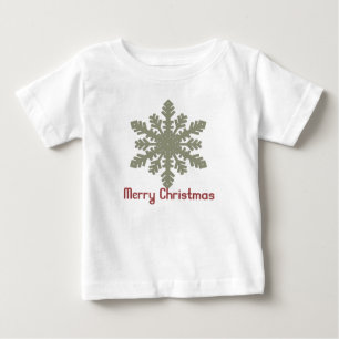 クリスマス1 :スノーフレークメリークリスマスクリーパー3 ベビーTシャツ