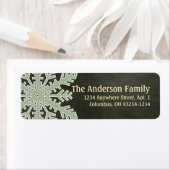 クリスマス1 ：スノーフレーク3D差出人住所ラベル ラベル (インサイチュ)