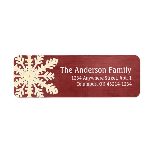 クリスマス1 ：スノーフレーク5e差出人住所ラベル ラベル (正面)