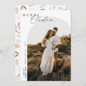 クリスマス1 フォト アーチ 水彩 ボタニカル ホリデ シーズンカード (正面/裏面)