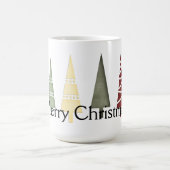 クリスマス1 :木々の列メリークリスマスマグ コーヒーマグカップ (中央)