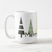 クリスマス1 :木々の列メリークリスマスマグ コーヒーマグカップ (左)