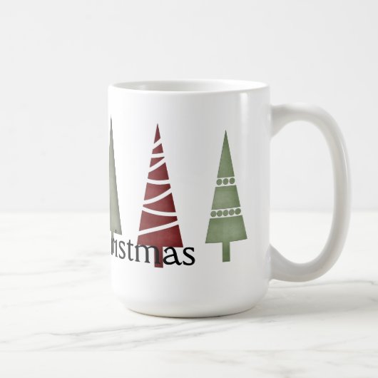 クリスマス1 :木々の列メリークリスマスマグ コーヒーマグカップ (右)