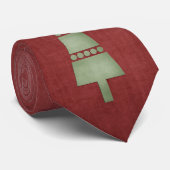 クリスマス1: 緑の木wのグランジな赤い人のタイ ネクタイ (ロール)
