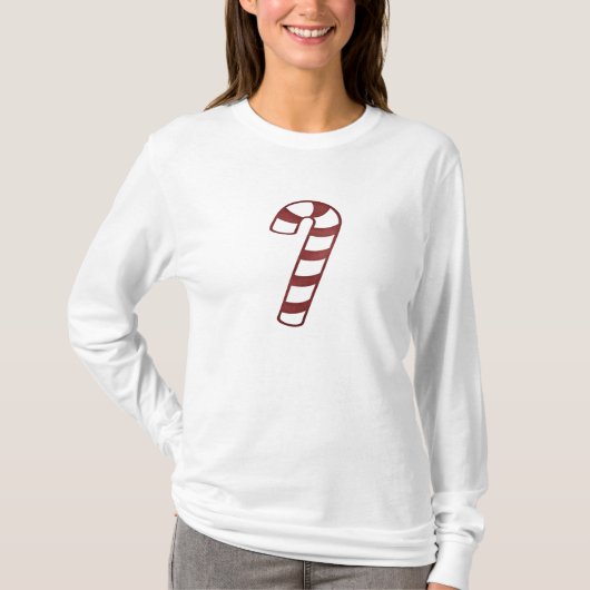クリスマス1 :赤キャンディーケーンシャツ Tシャツ (正面)