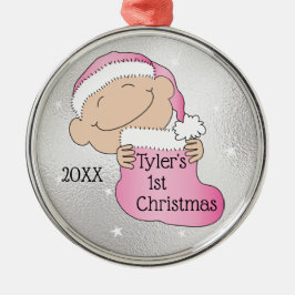 クリスマス1stクリスマスピンクオーナメント メタルオーナメント
