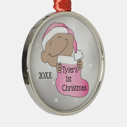 クリスマス1stクリスマスライトピンクオーナメント メタルオーナメント (右)